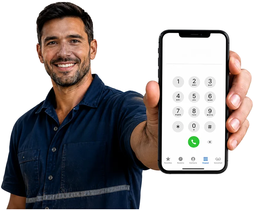 Plumber answering a Lalor Park enquiry by phone