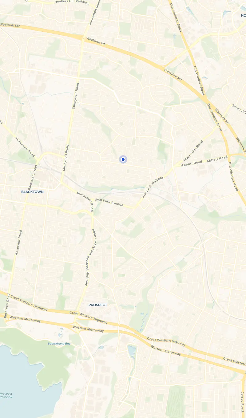Map of the Lalor Park service area and the surrounding suburbs we cover.